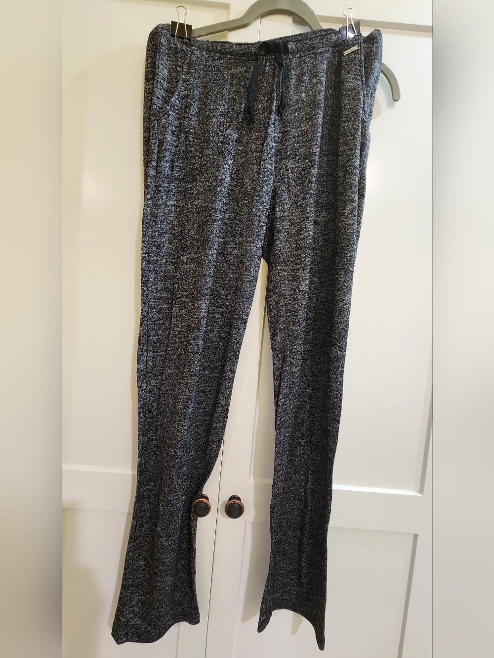 Cozy Heathered Black Drawstring Lounge Pants